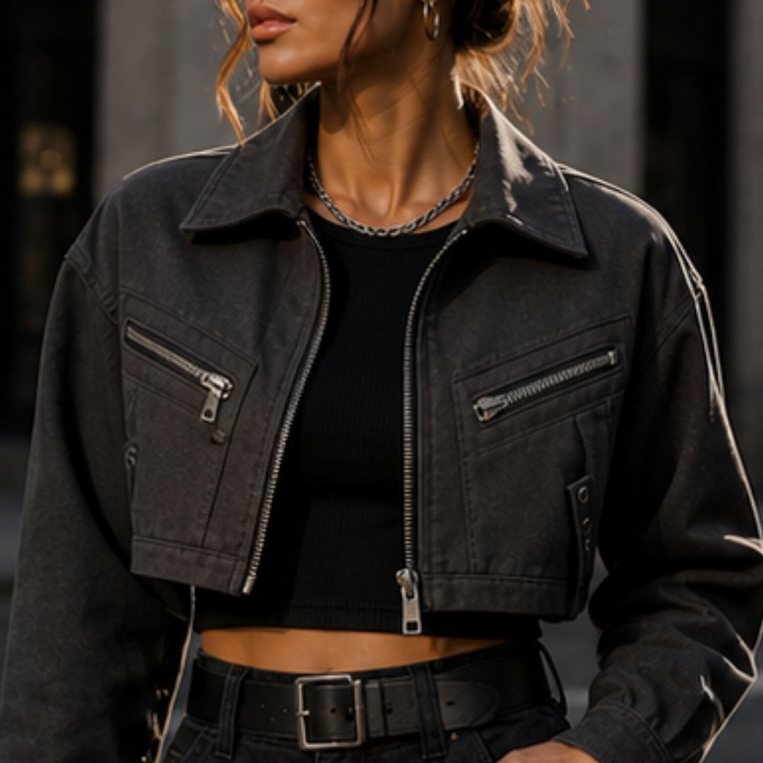 Shadowline Cropped Utility Jacket