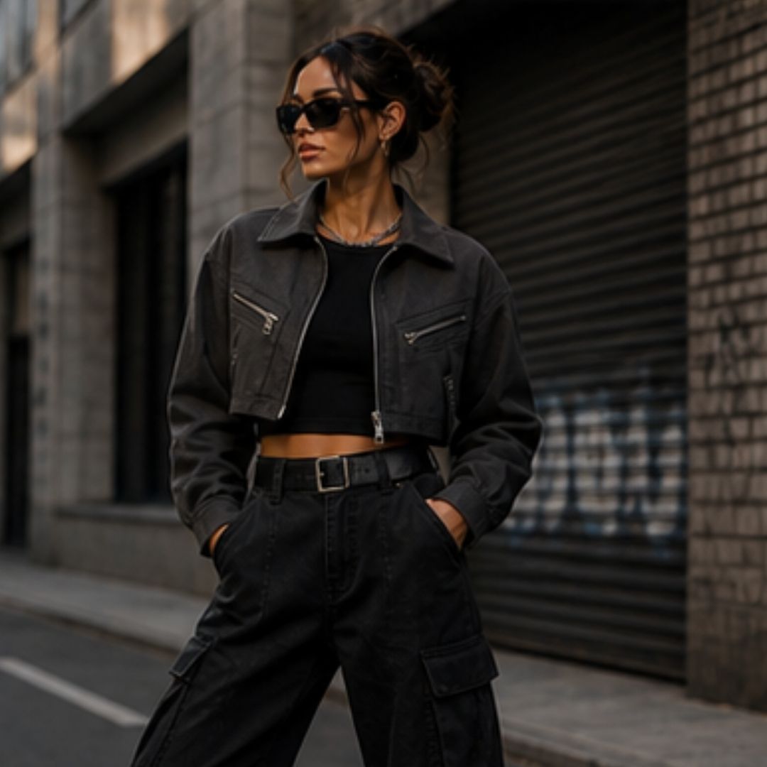 Shadowline Cropped Utility Jacket