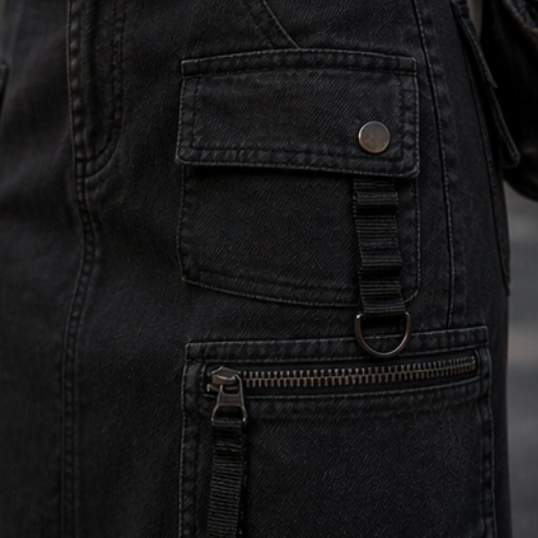 Midnight Utility Cargo Skirt