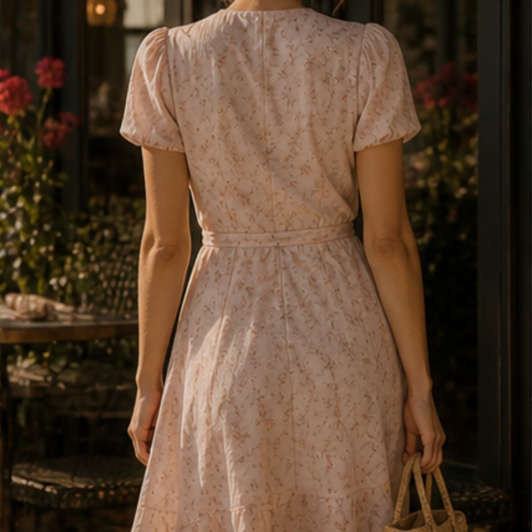 Blush Petal Wrap Dress