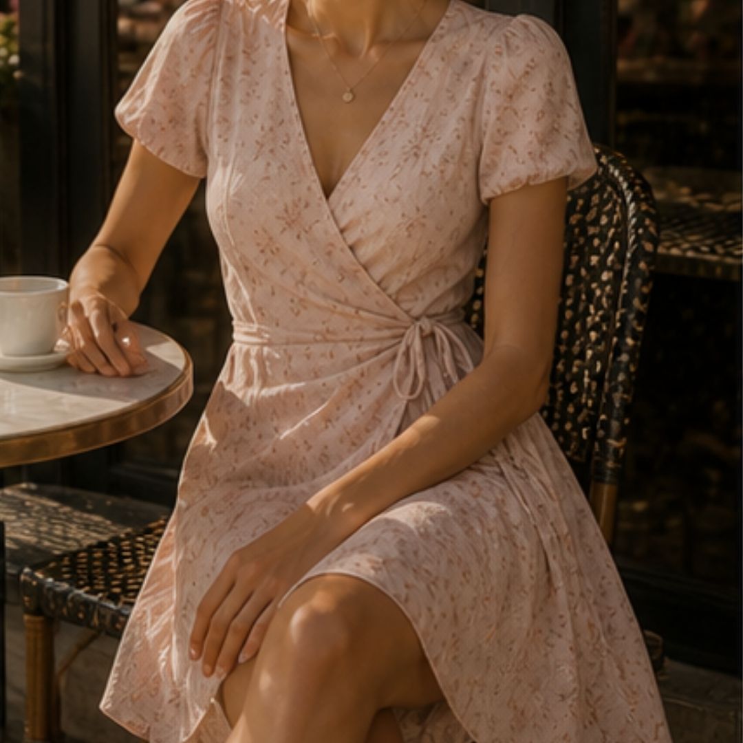 Blush Petal Wrap Dress