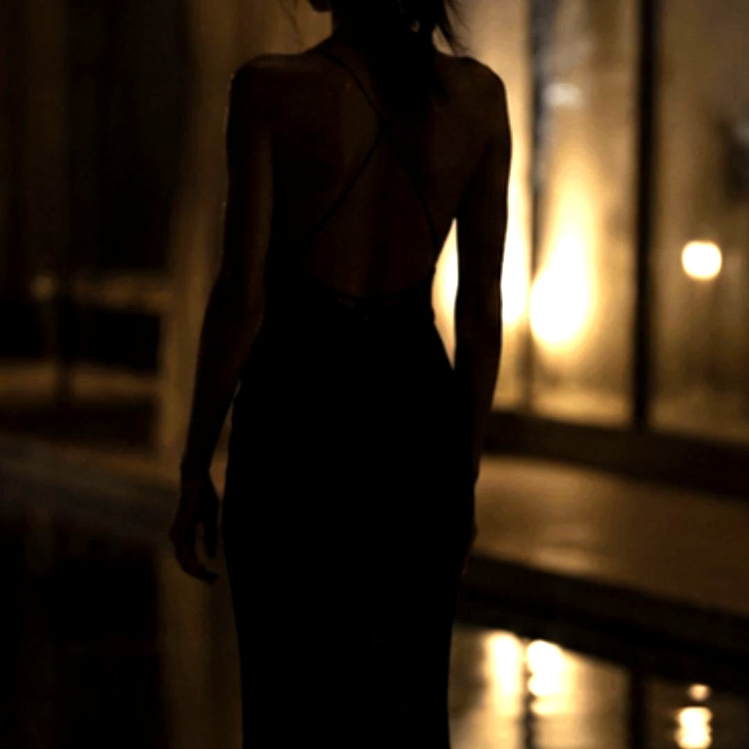 Midnight Silk Slip Dress