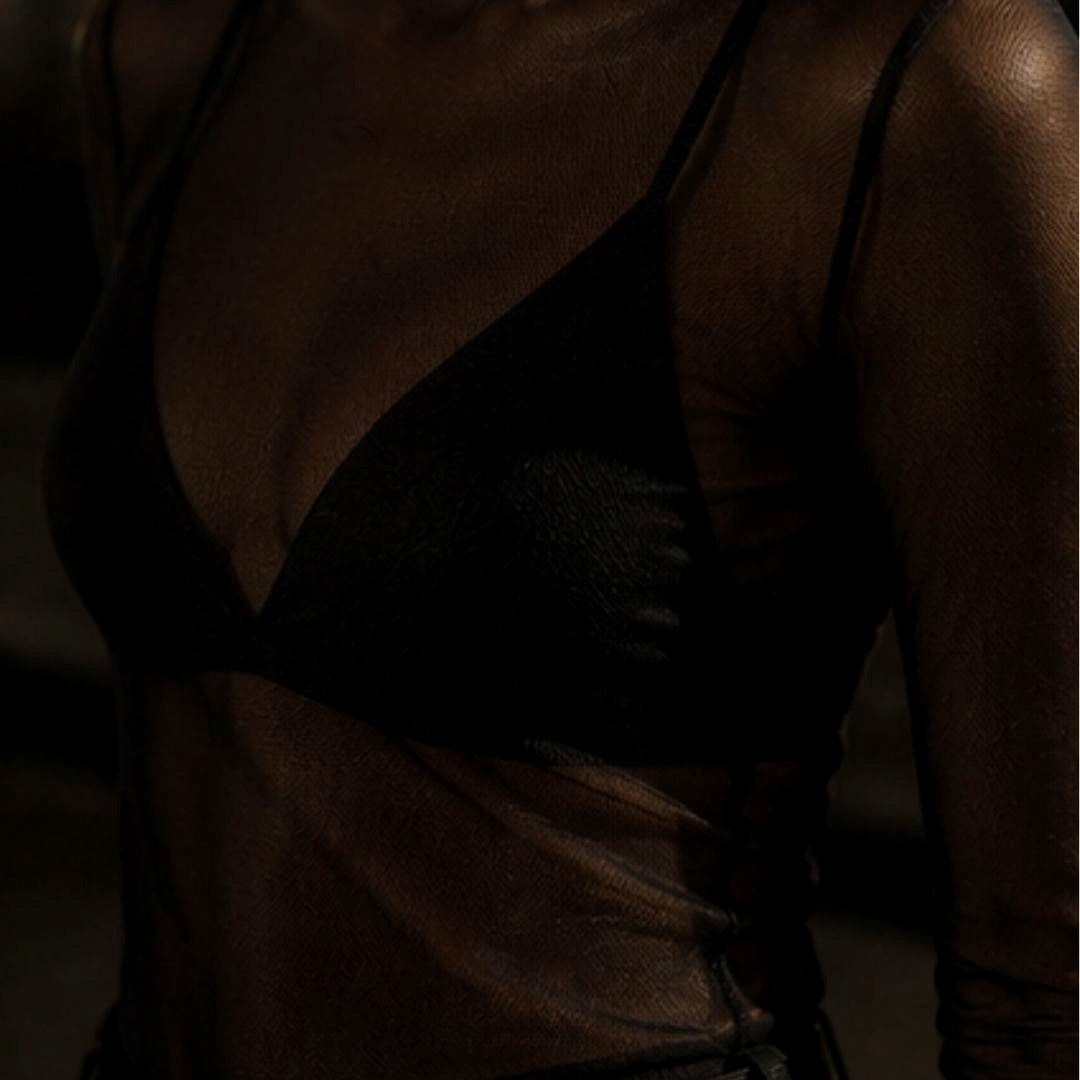 Noir Veil Sheer Bodysuit